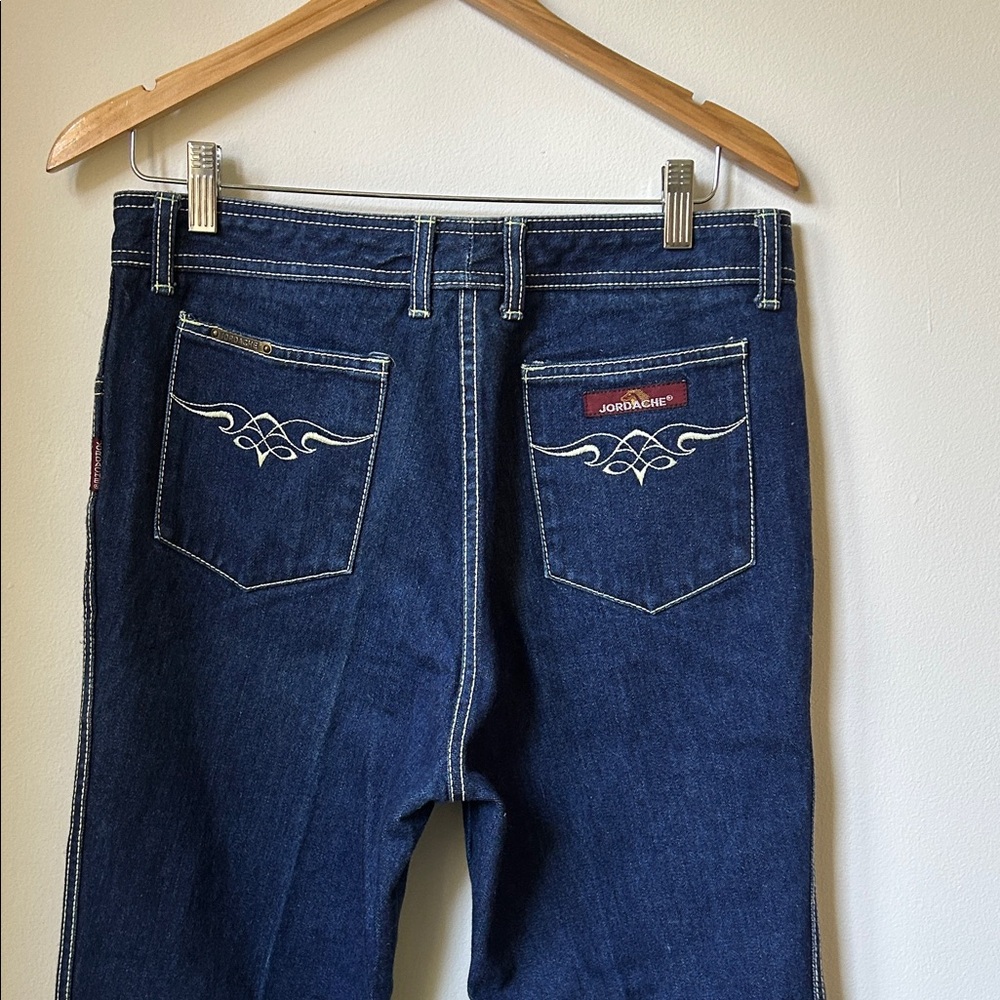 Vintage 1980s Jordache Women's Dark Blue Straight Jeans
